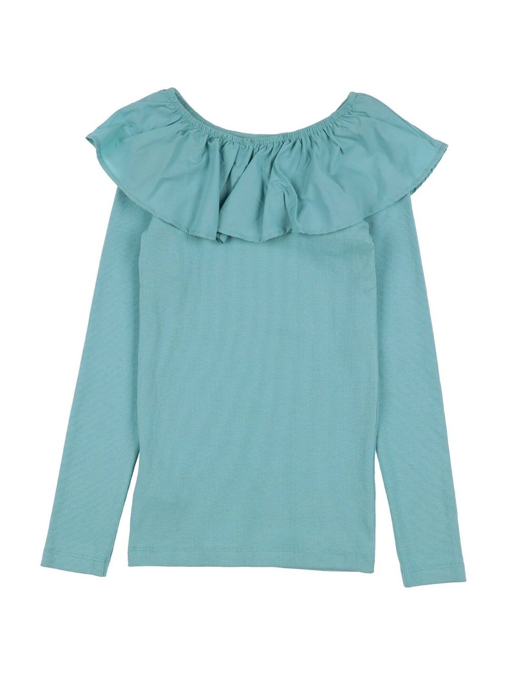 MOLO girls calm blue ruffle long sleeve top size 9/10 NEW